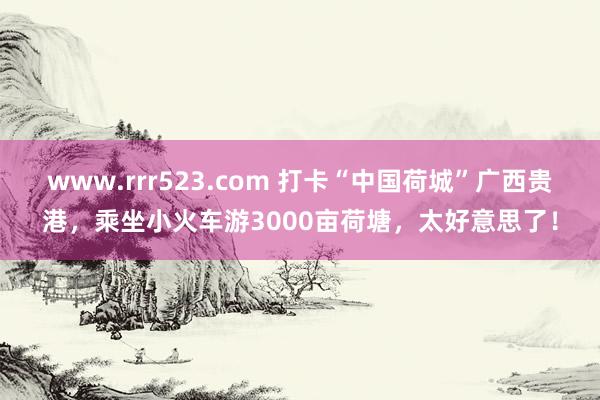 www.rrr523.com 打卡“中国荷城”广西贵港，乘坐小火车游3000亩荷塘，太好意思了！