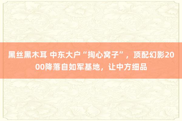 黑丝黑木耳 中东大户“掏心窝子”，顶配幻影2000降落自如军基地，让中方细品