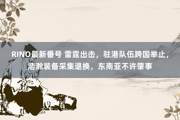 RINO最新番号 雷霆出击，驻港队伍跨国举止，浩瀚装备采集退换，东南亚不许肇事