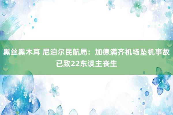 黑丝黑木耳 尼泊尔民航局：加德满齐机场坠机事故已致22东谈主丧生