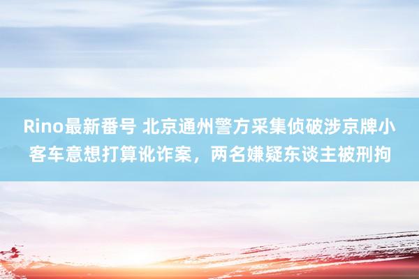 Rino最新番号 北京通州警方采集侦破涉京牌小客车意想打算讹诈案，两名嫌疑东谈主被刑拘