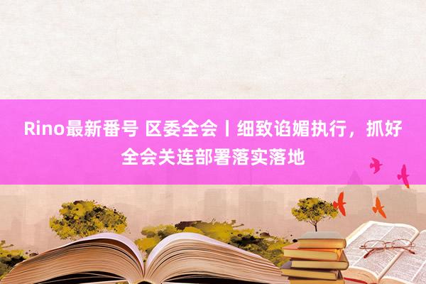 Rino最新番号 区委全会丨细致谄媚执行，抓好全会关连部署落实落地