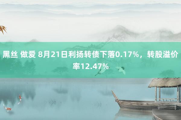 黑丝 做爱 8月21日利扬转债下落0.17%，转股溢价率12.47%