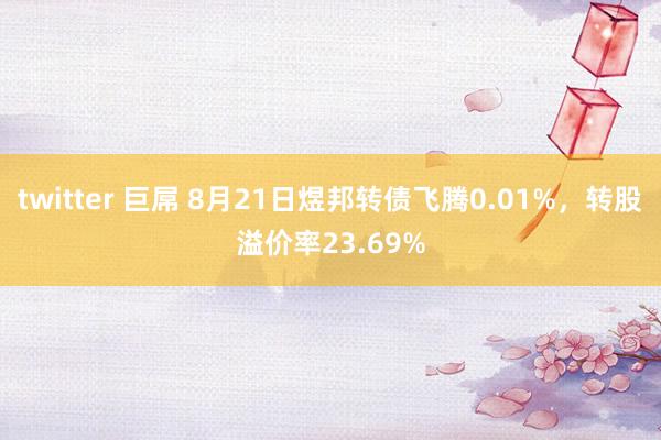 twitter 巨屌 8月21日煜邦转债飞腾0.01%，转股溢价率23.69%