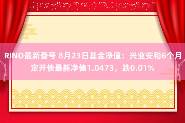 RINO最新番号 8月23日基金净值：兴业安和6个月定开债最新净值1.0473，跌0.01%