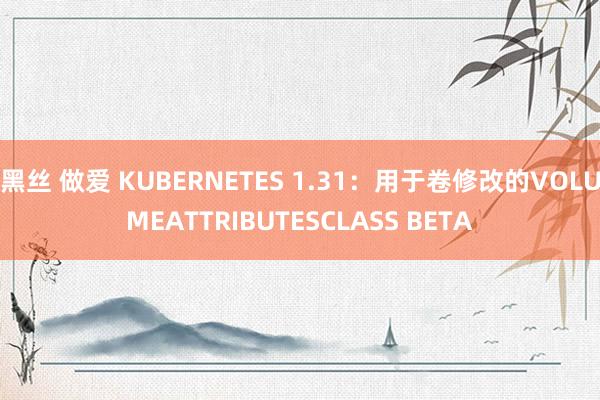 黑丝 做爱 KUBERNETES 1.31：用于卷修改的VOLUMEATTRIBUTESCLASS BETA