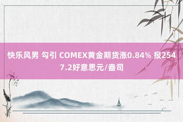 快乐风男 勾引 COMEX黄金期货涨0.84% 报2547.2好意思元/盎司