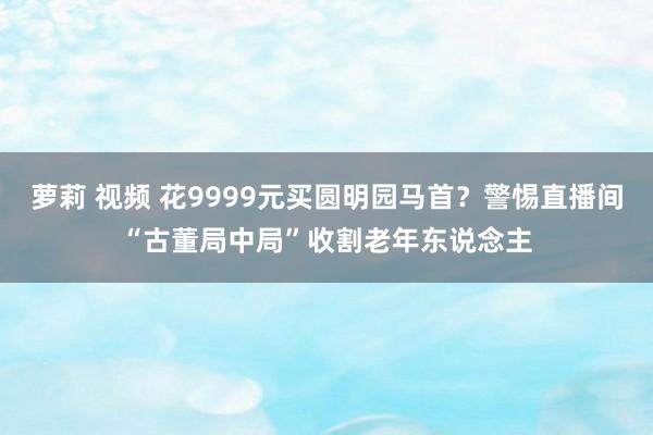 萝莉 视频 花9999元买圆明园马首？警惕直播间“古董局中局”收割老年东说念主