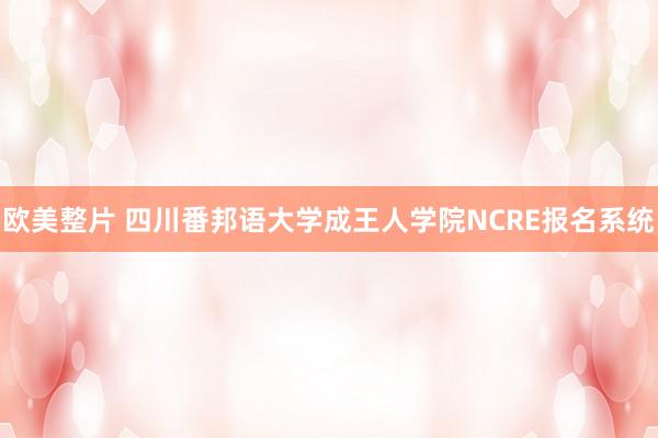 欧美整片 四川番邦语大学成王人学院NCRE报名系统