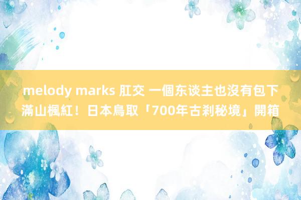 melody marks 肛交 一個东谈主也沒有包下滿山楓紅！日本鳥取「700年古剎秘境」開箱